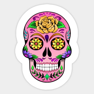 Sugar Skull - Pinks. Sticker